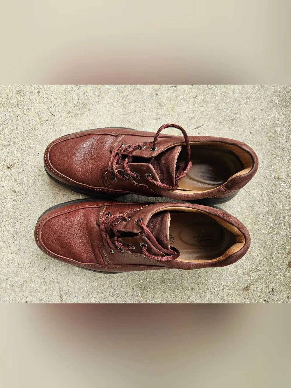 Clarks Unstructured Men's Brown Leather Lace Up Oxford Casual Shoes 11 M Used